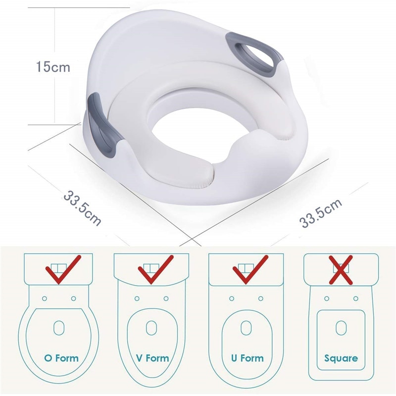 Multifunctiona Baby Potty Training Seat Portable Toddlers Kids Potties Trainer Seats with Soft Cushion Anti-Slip Potty Ring